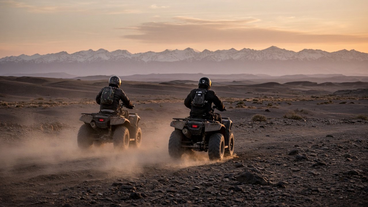 Quad dans le désert d'Agafay près de Marrakech